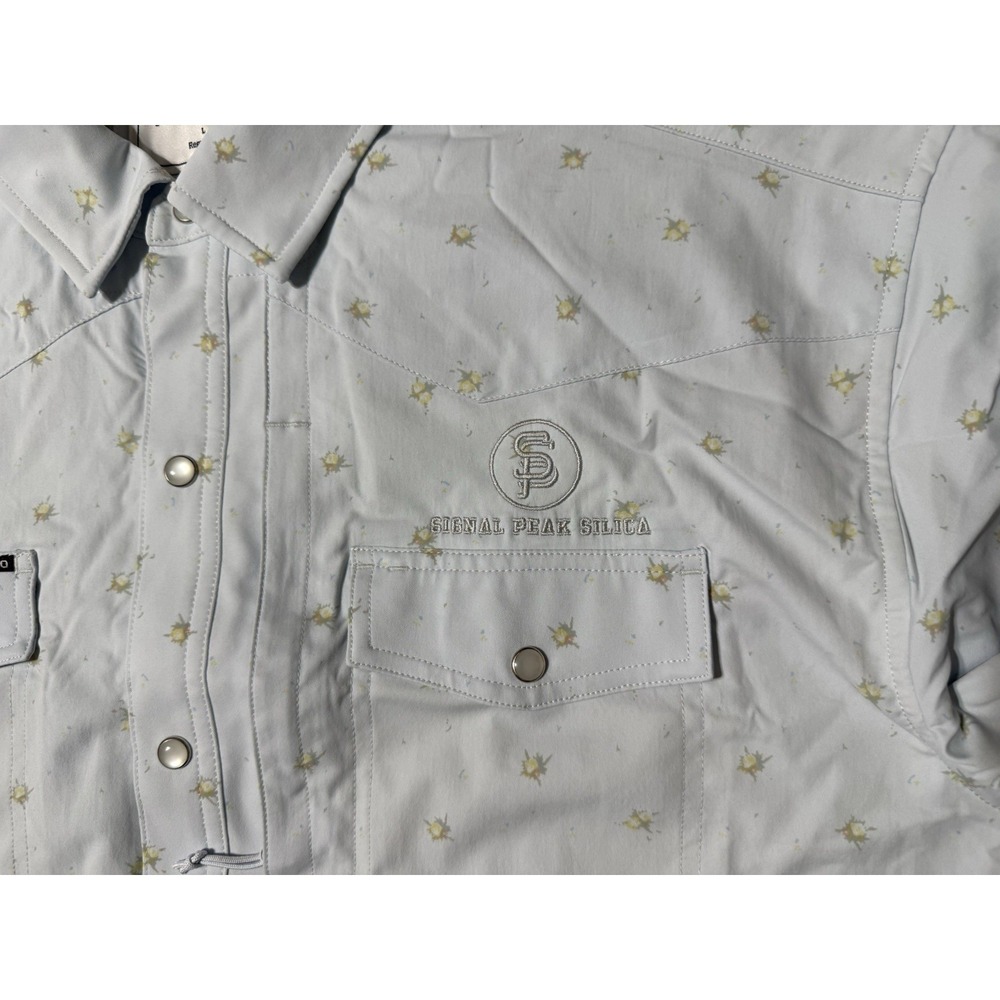 Poncho Button Down Shirt Mens Large Regular Fit Print AOP Fishing Pearl Snap - Picture 4 of 8